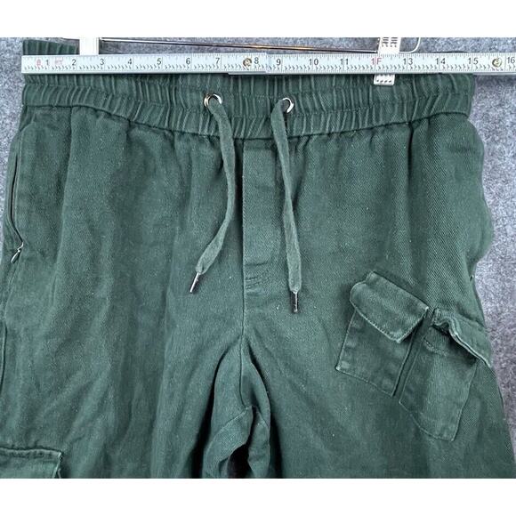 Maniere De Voir Jeans Mens Medium Green Cargo Pants Drawstring Outdoors Earthy - Picture 7 of 10